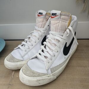 Nike White and Black High-Top Sneakers